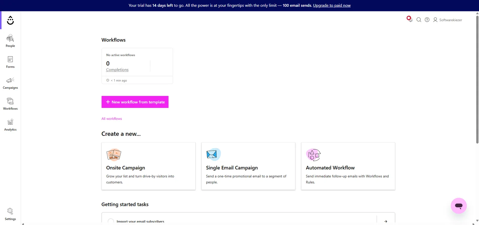Drip dashboard, screenshot 28 juli 2026