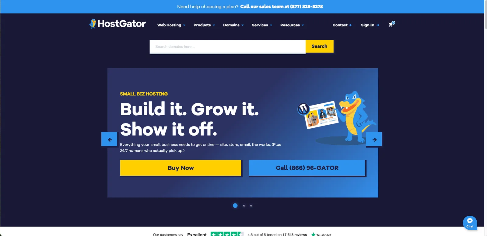 HostGator dashboard, screenshot 28 juli 2026