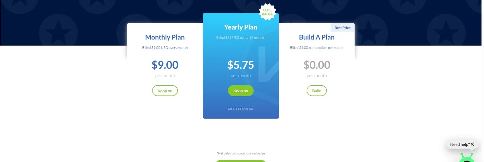 Windscribe pricing-overzicht, screenshot 2026-05-13
