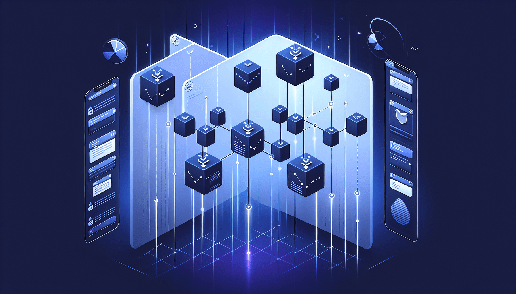 Kanban board visualisatie voor Asana vs monday.com vergelijking 2026 Abstracte kanban board kolommen met taakkaarten en tijdlijn visualisatie voor projectmanagement tools vergelijking