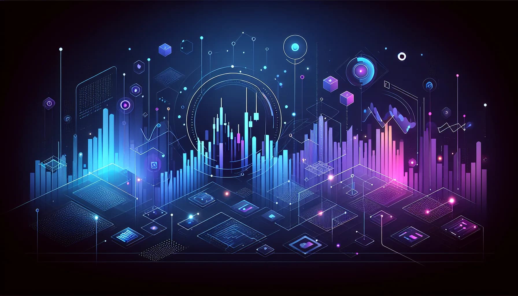 Forex trading interface illustratie voor broker vergelijking Nederland Abstracte forex trading interface met candlestick grafieken en financiële data visualisatie elementen