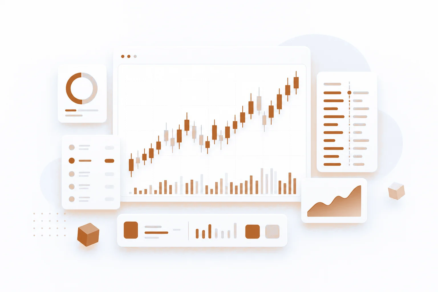 Vergelijking forex brokers Nederland 2026 Abstracte illustratie van candlestick grafieken en trading schermen in blauwtinten, symbool voor forex broker vergelijking