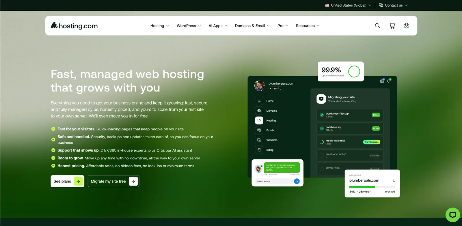 A2 Hosting dashboard, screenshot 28 juli 2026